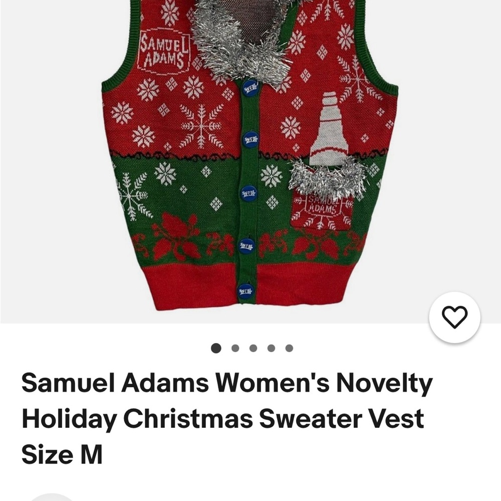 Samuel Adams Women's Festive Red and Green Sweater Vest